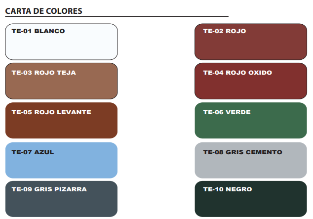 Carta de Colores Iron Wash